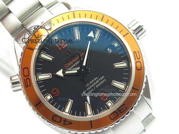 0404 Planet Ocean SS Bp Maker 45mm Orange Bezel On SS Bracelet A DailyWear 8216